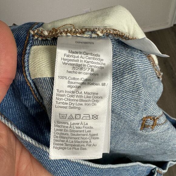 Madewell Relaxed Mid Length Denim Frayed Hem Shorts US Women's 32 Plus New - Picture 5 of 6